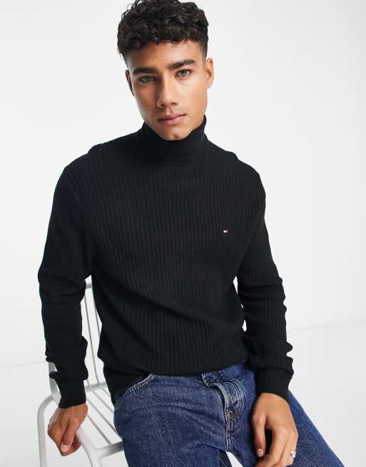 Tommy Hilfiger roll neck jumper in black | ASOS