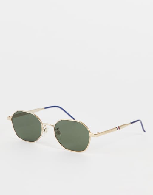 Tommy Hilfiger - Ronde retro zonnebril in goud