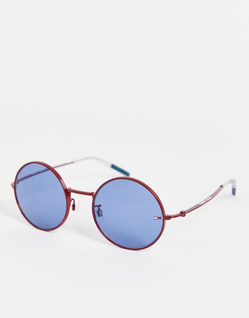 Tommy Hilfiger - Ronde zonnebril in rood