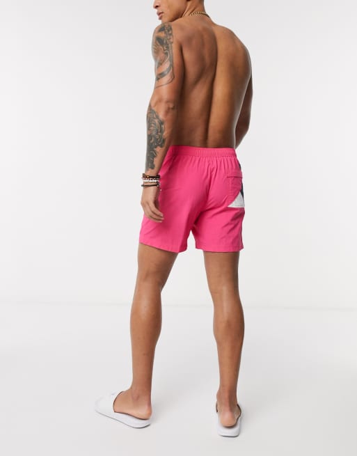 Tommy Hilfiger – Rosa medellånga badshorts med liten logga, 2 av 4