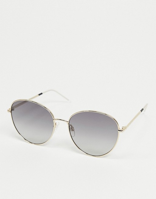 Tommy Hilfiger round sunglasses in gold metal frame