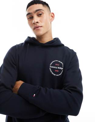 Tommy Hilfiger – Roundel – Kapuzenpullover in Navy