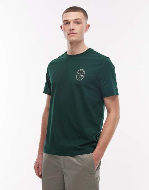 Tommy Hilfiger – Roundel – T-Shirt in Dunkelgrün - view 1