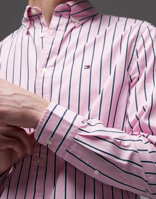 Tommy Hilfiger – Różowa koszula popelinowa w paski, 5 z 5