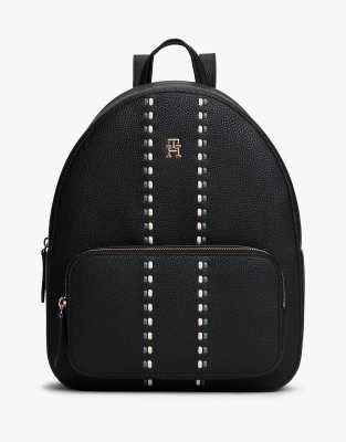 Tommy Hilfiger - Rucksack in Schwarz mit Zierstreifen und tonalem Markenlogo