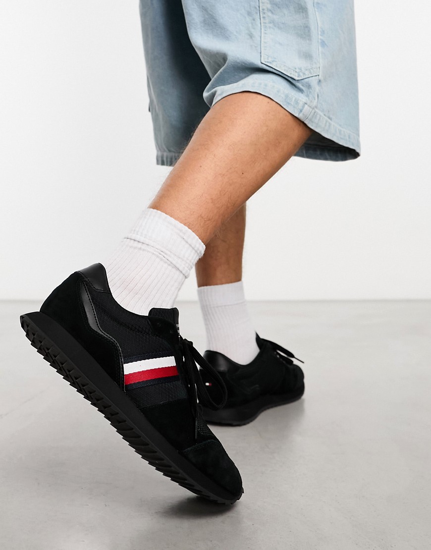 Tommy Hilfiger runner mix trainers in black