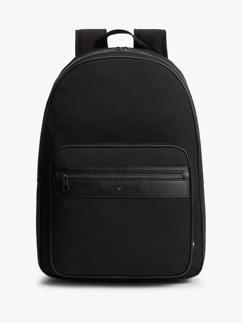 Tommy Hilfiger - Sac à dos arrondi à double fermeture éclair et logo - Noir - view 1