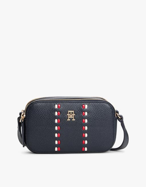Tommy Hilfiger - Sac bandoulière avec bandes emblématiques - Bleu foncé