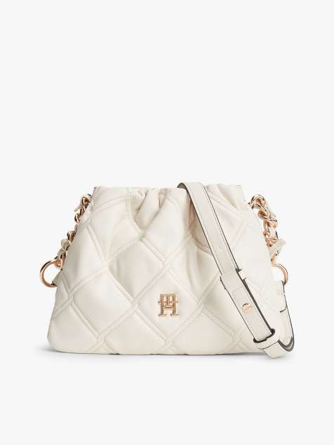 Tommy Hilfiger - Sac bandoulière matelassé à chaîne et monogramme TH - Beige - view 1