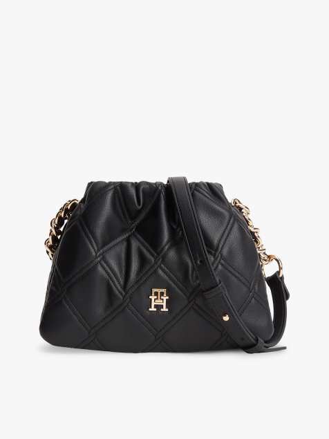 Tommy Hilfiger - Sac bandoulière matelassé à chaîne et monogramme TH - Noir - view 1