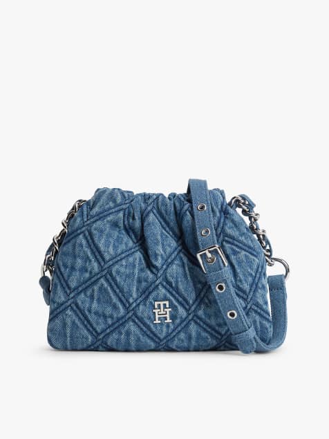 Tommy Hilfiger - Sac bandoulière matelassé en denim à monogramme TH - Bleu - view 1