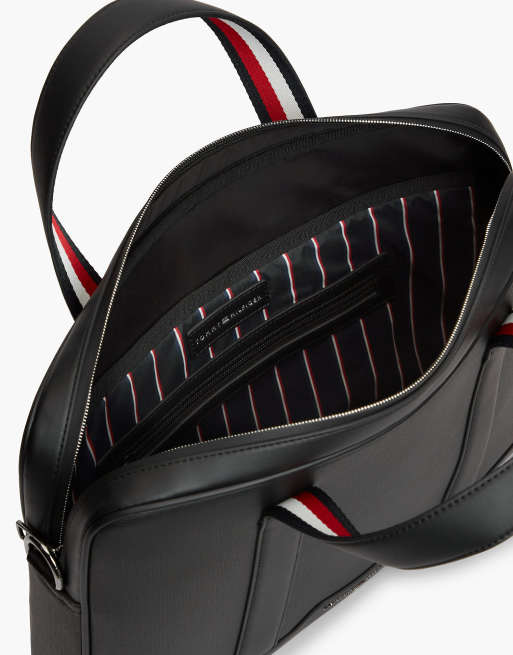 Tommy Hilfiger sac ordinateur à rayures texturées noires, 4 de 5