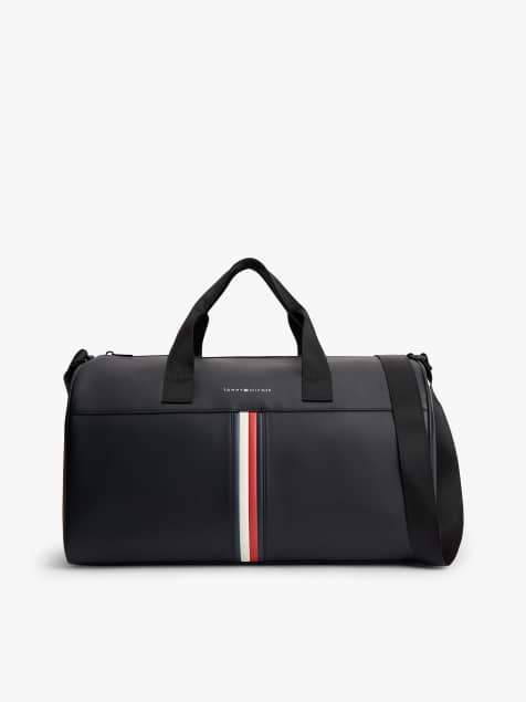 Tommy Hilfiger - Sac polochon avec bande emblématique et logo métallisé - Noir - view 1