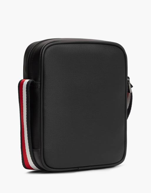 Tommy Hilfiger sac reporter bandoulière à rayures globales texturées noir, 3 de 5