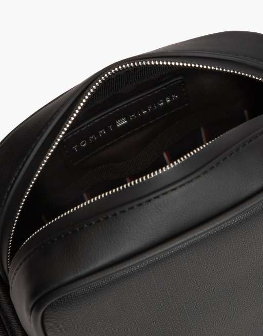 Tommy Hilfiger sac reporter bandoulière à rayures globales texturées noir, 4 de 5