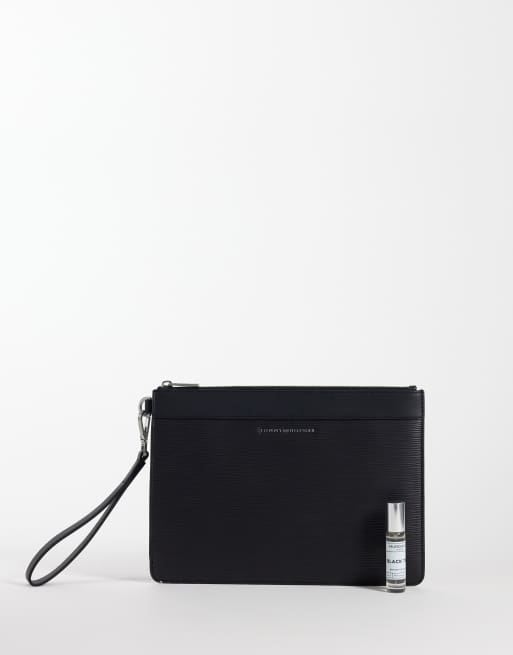 Tommy Hilfiger Saffiano business pouch in black, 2 of 4