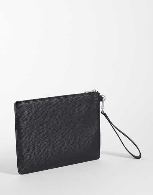 Tommy Hilfiger Saffiano business pouch in black, 4 of 4