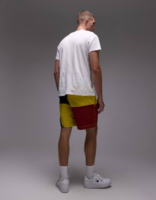 Tommy Hilfiger sailing colorblock shorts in yellow