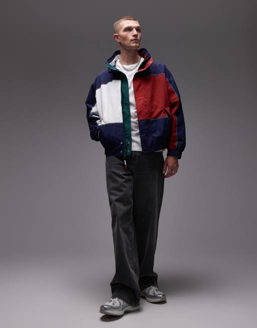 Tommy Hilfiger sailing reversible jacket in navy and red/dark 