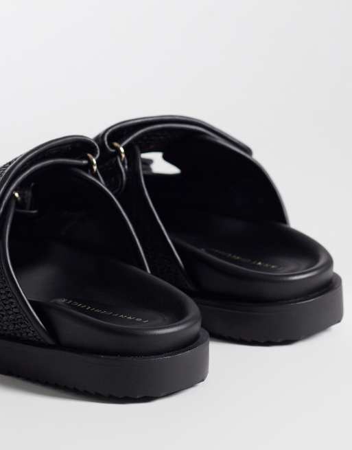 Tommy Hilfiger - Sandales en raphia à double bride - Noir, 4 de 4