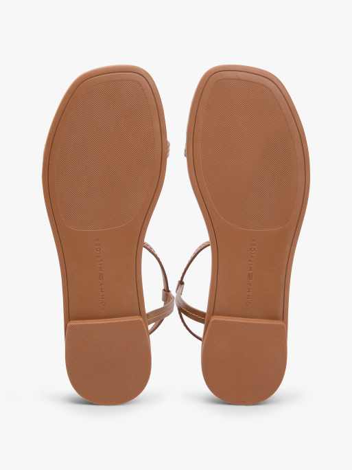 Tommy Hilfiger - Sandales plates en cuir à surpiqûres contrastantes - Marron, 6 de 6