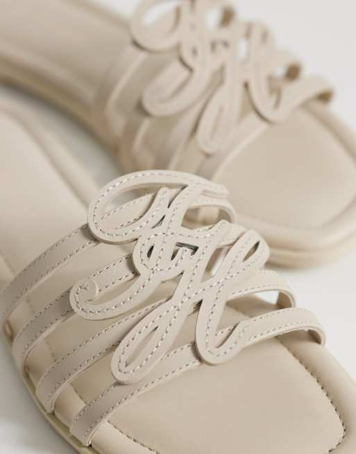 Tommy Hilfiger - Sandales style mules à logo manuscrit - Blanc, 2 de 4