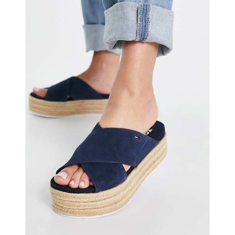 Tommy Hilfiger Sandales style mules semelle plateforme et