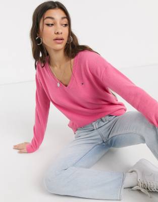 tommy hilfiger pink jumper