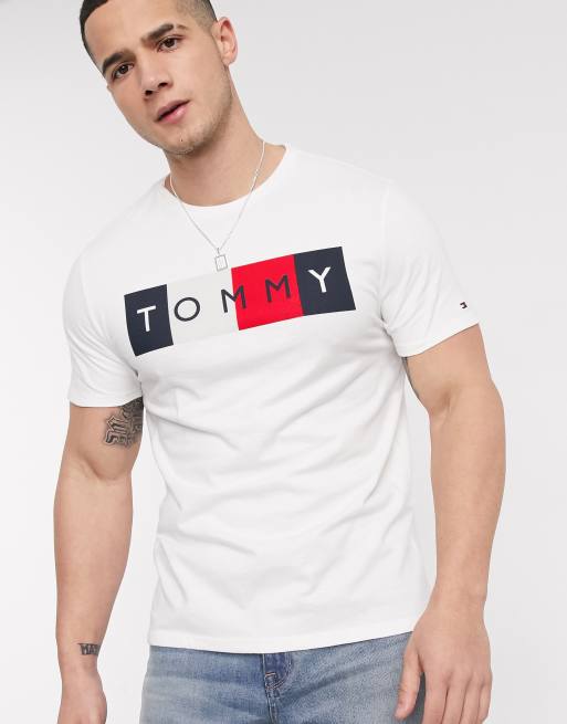 Tommy Hilfiger scalia logo t-shirt in white | ASOS