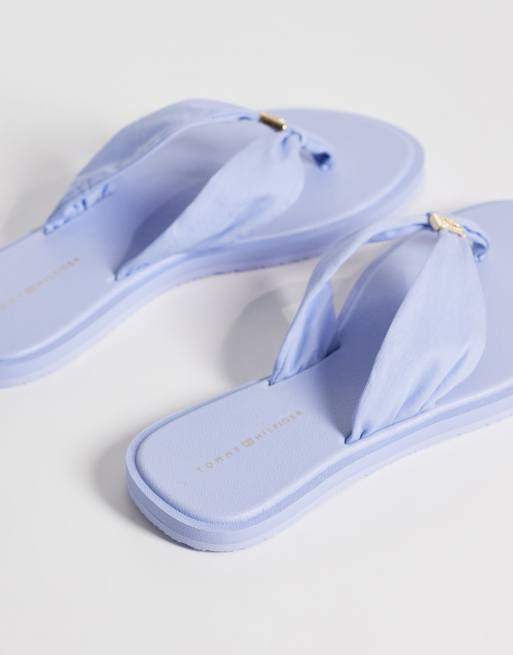 Tommy Hilfiger Scandi ruched thongs in blue, 4 of 4