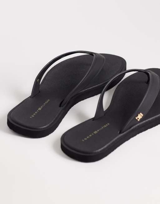 Tommy Hilfiger scandi thongs in black, 4 of 4