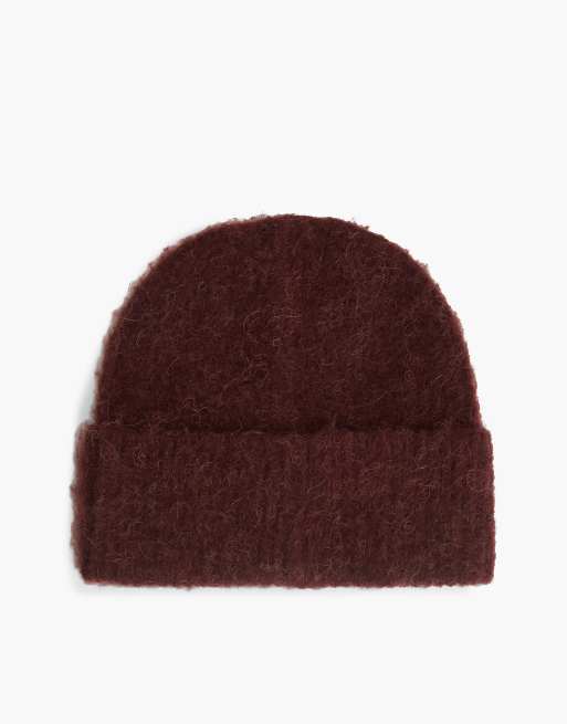Tommy Hilfiger schicke Beanie mit Alpaka in Dunkelbraun, 2 von 4