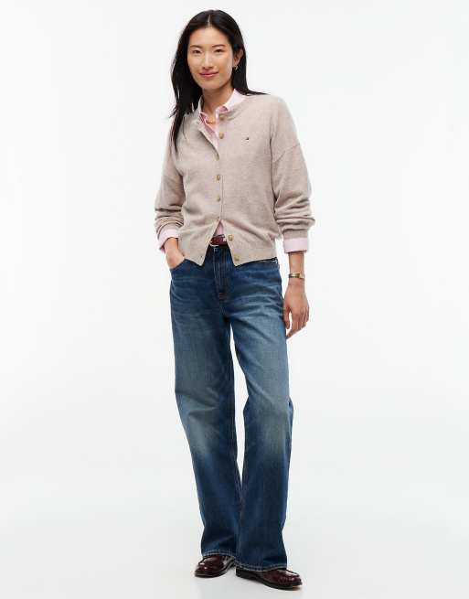 Tommy Hilfiger schmal geschnittene Strickjacke aus Wollmix in hellem Camel-Meliert, 2 von 6