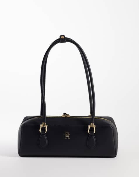 Tommy Hilfiger – Schultertasche in Schwarz im Federmäppchen-Design - view 1