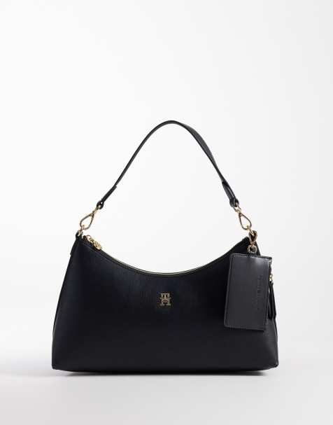Tommy Hilfiger – Schultertasche in Schwarz mit Kartenetui und Markenlogo - view 1