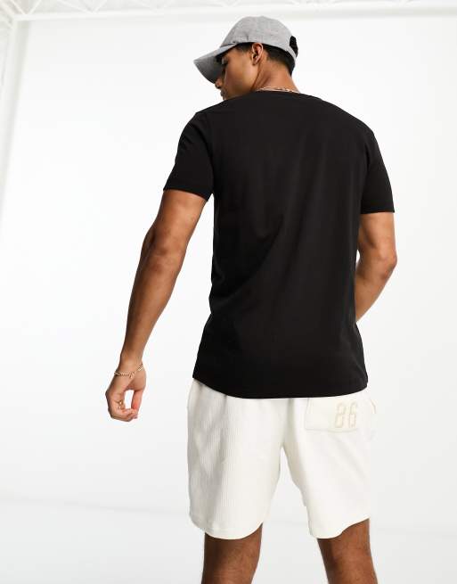 Tommy Hilfiger – Schwarzes T-Shirt mit Logo-Flaggenstickerei, 4 von 4