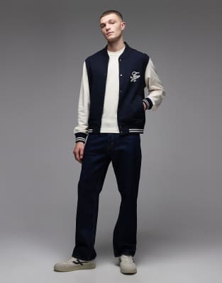 Tommy Hilfiger Script Color Block Jacket In Black