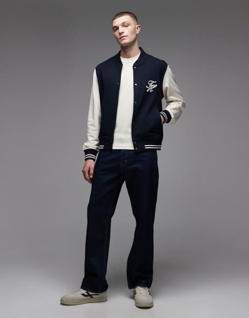 Tommy Hilfiger script colourblock jacket in navy, 2 of 5