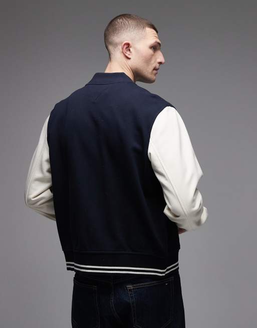 Tommy Hilfiger script colourblock jacket in navy, 3 of 5