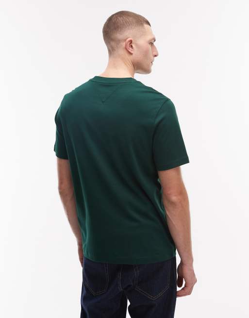Tommy Hilfiger script interlock t-shirt in dark green, 3 of 5