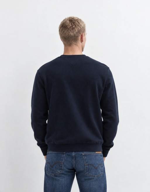 Tommy Hilfiger script logo crew neck sweatshirt in navy, 6 of 9