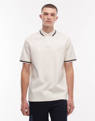 Tommy Hilfiger script polo shirt in cream ivory petal 31290₽