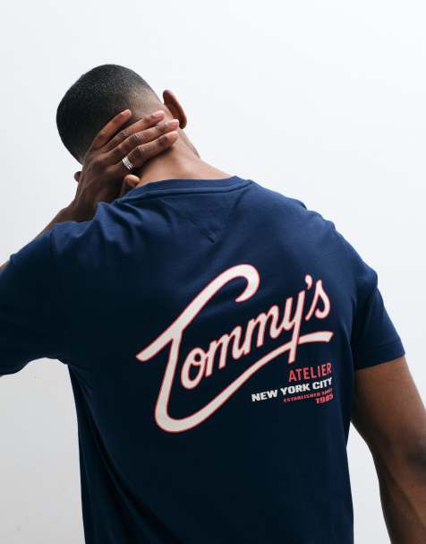 Tommy Hilfiger script logo t-shirt in navy - view 1