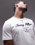 [Tommy Hilfiger] Tommy Hilfiger script logo t-shirt in white XL White