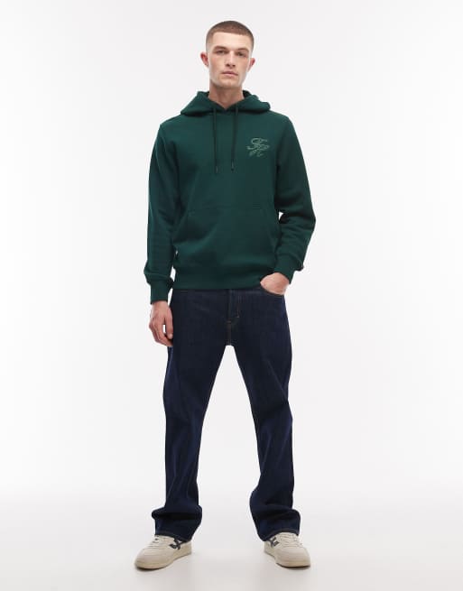 Tommy Hilfiger script monogram hoodie in dark green, 2 of 5