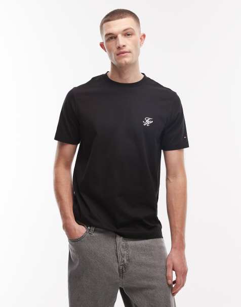 Tommy Hilfiger script monogram t-shirt in black