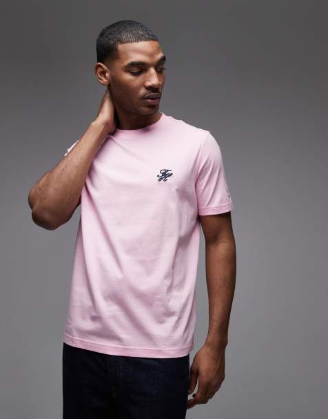 Tommy Hilfiger script monogram t-shirt in pink