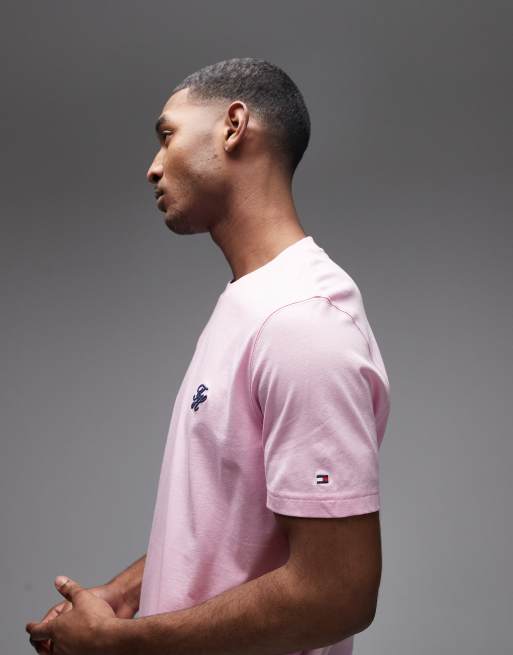 Tommy Hilfiger script monogram T-shirt in pink, 4 of 5