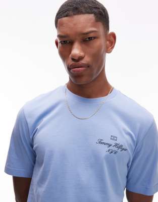 script T-shirt in blue