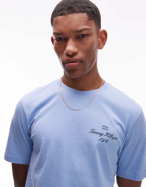Tommy Hilfiger script t-shirt in blue - view 1